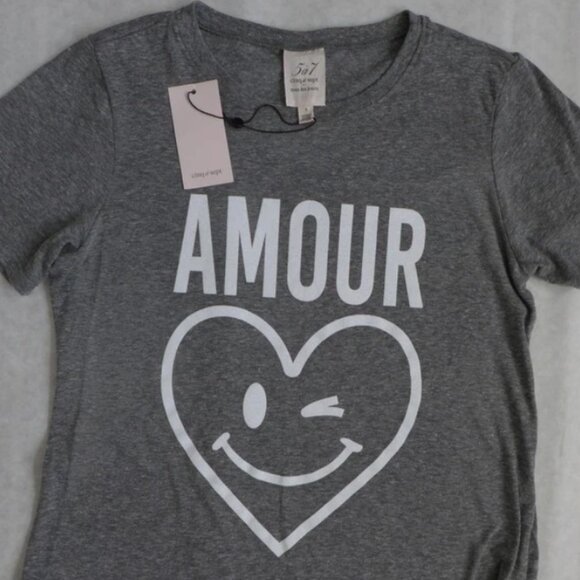 CINQ A SEPT Smiley Heart Shrunken Tee - Picture 3 of 4